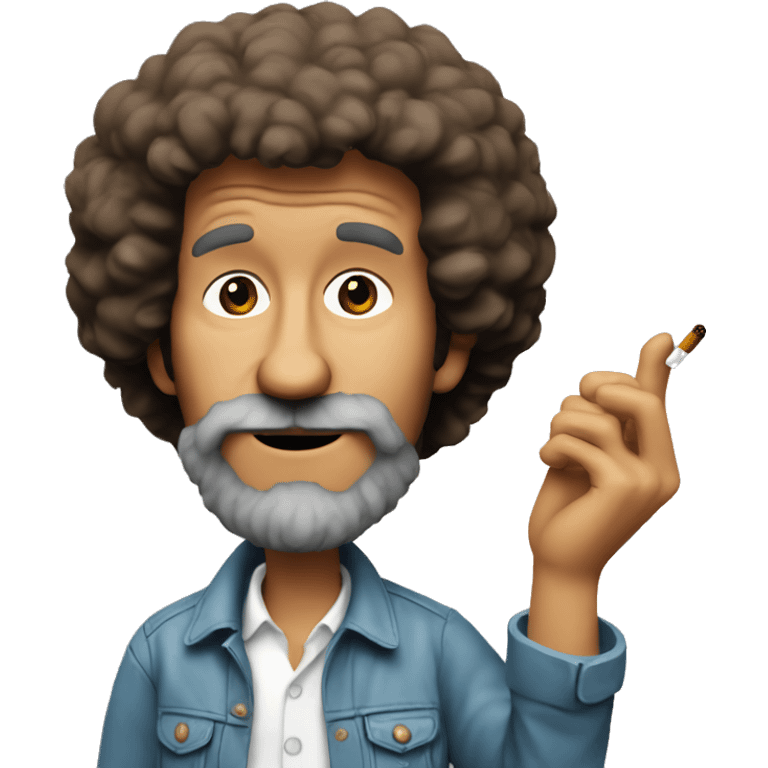 Bob ross with a cigarette  emoji