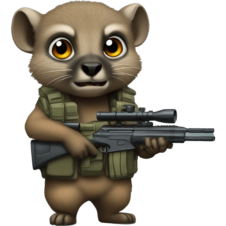 Rock hyrax holding a sniper  emoji