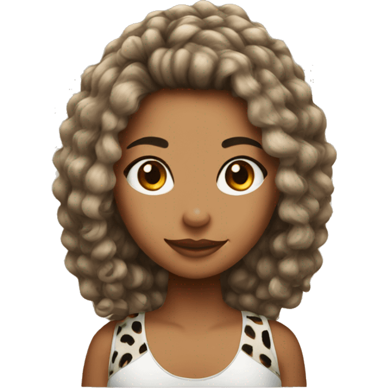 girl with leopard print hair emoji