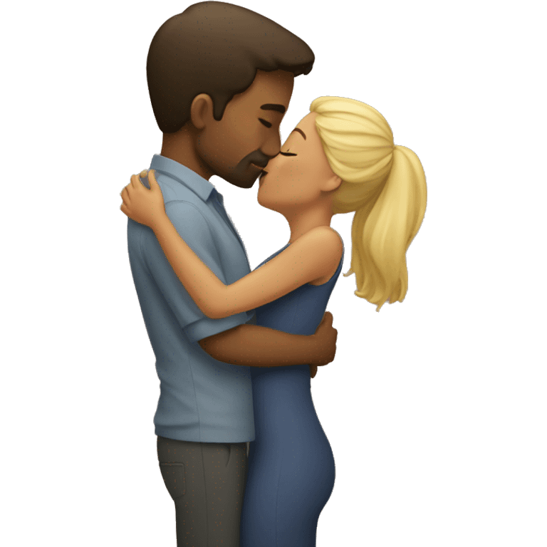 a man kissing a woman emoji