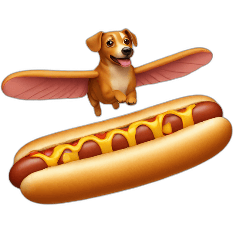 flying hotdog emoji