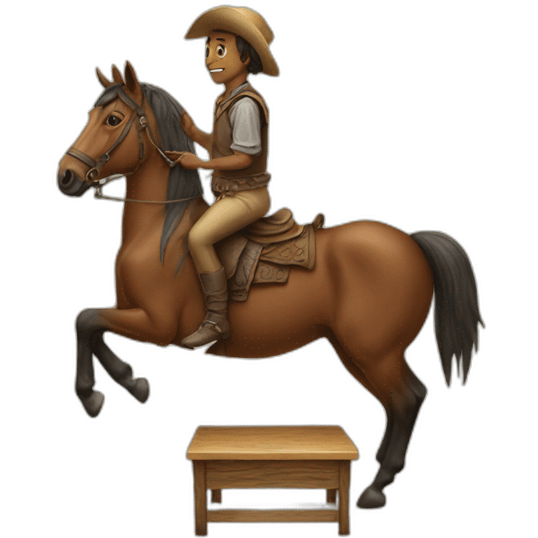 azafata with a table on a hors emoji