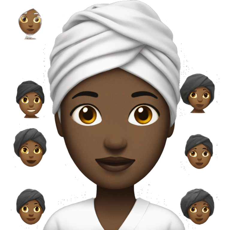 Black woman with white head wrap emoji