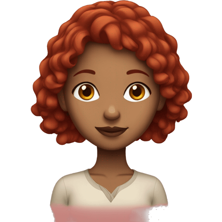 A moroccan girl with dark red hair emoji