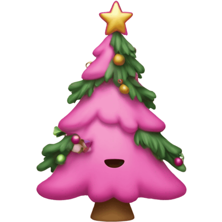 Pink little Debi Christmas tree emoji