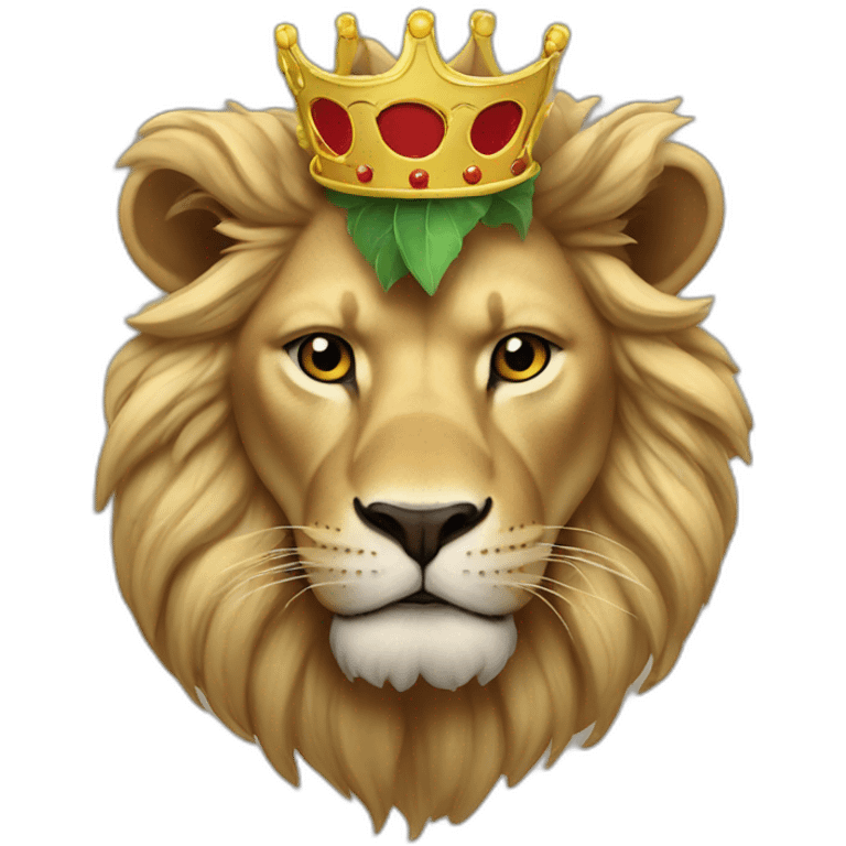 León con una corona emoji