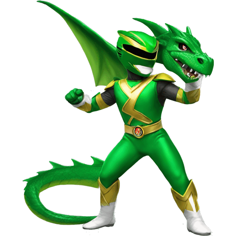 Green dragon power ranger emoji