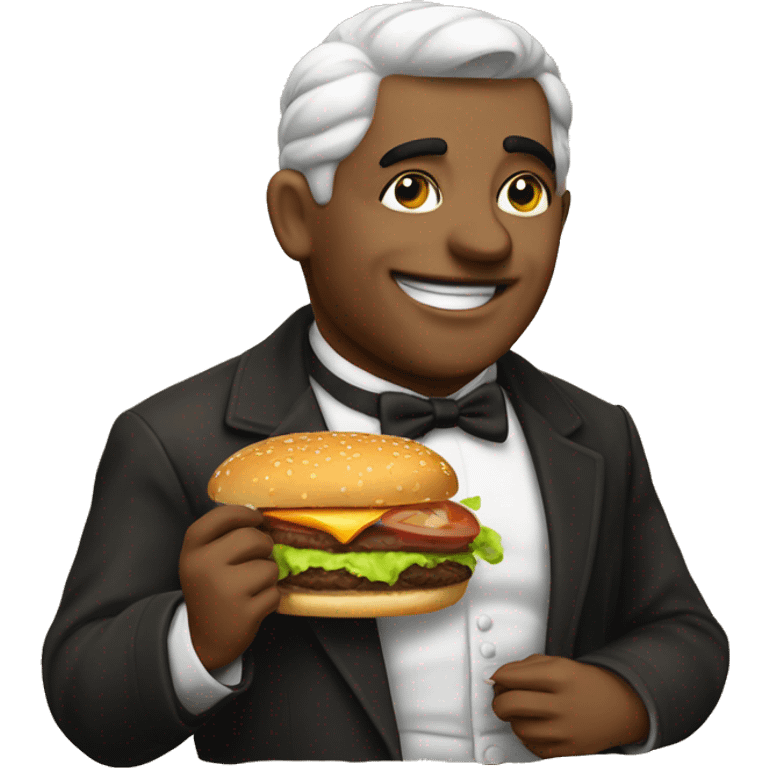 Abraham lincol in american dress eat burger emoji