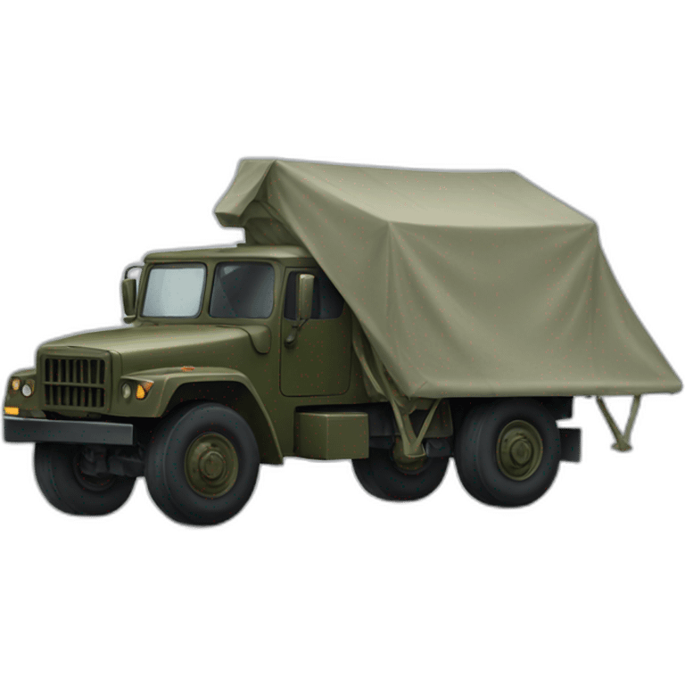 army truck with tent cloth emoji