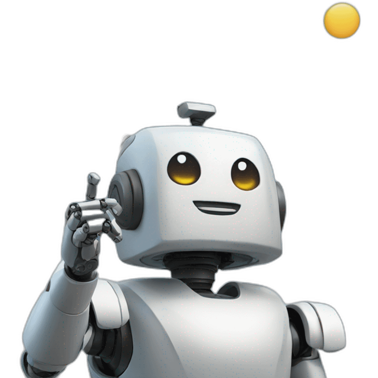 robot pointing to the sky above emoji