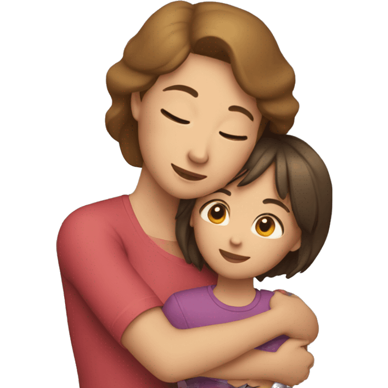 The woman hugs the girl emoji