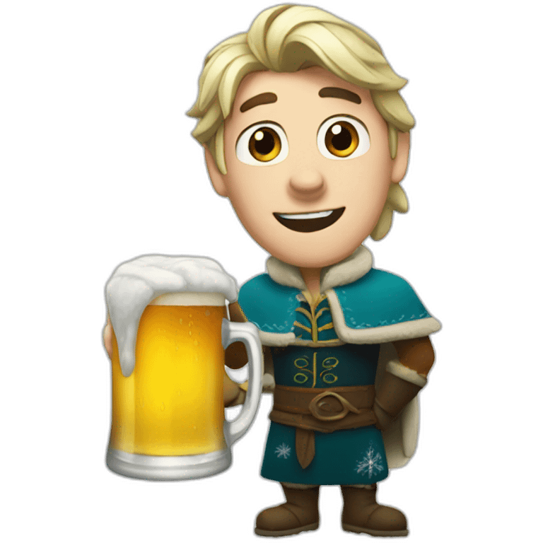 Frozen with a beer emoji