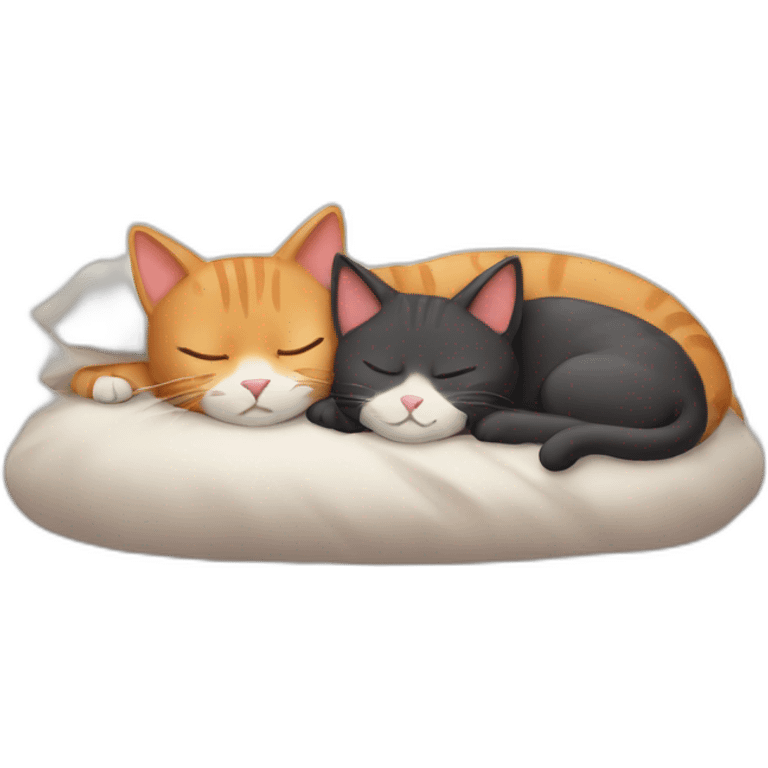 two cats cute sleeping emoji