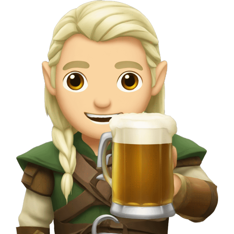 Legolas with beer emoji