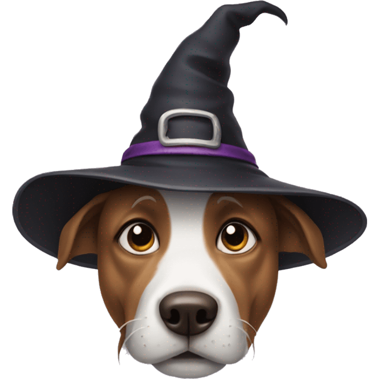 a dog with witch hat emoji