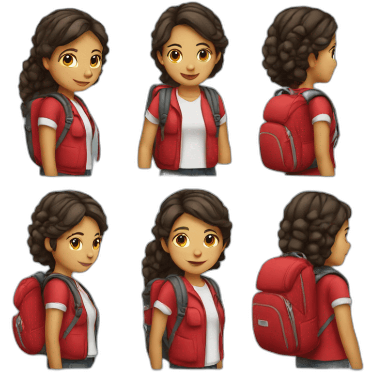 girl wearing red backpack emoji