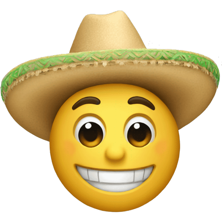 Happy face wearing sombrero emoji