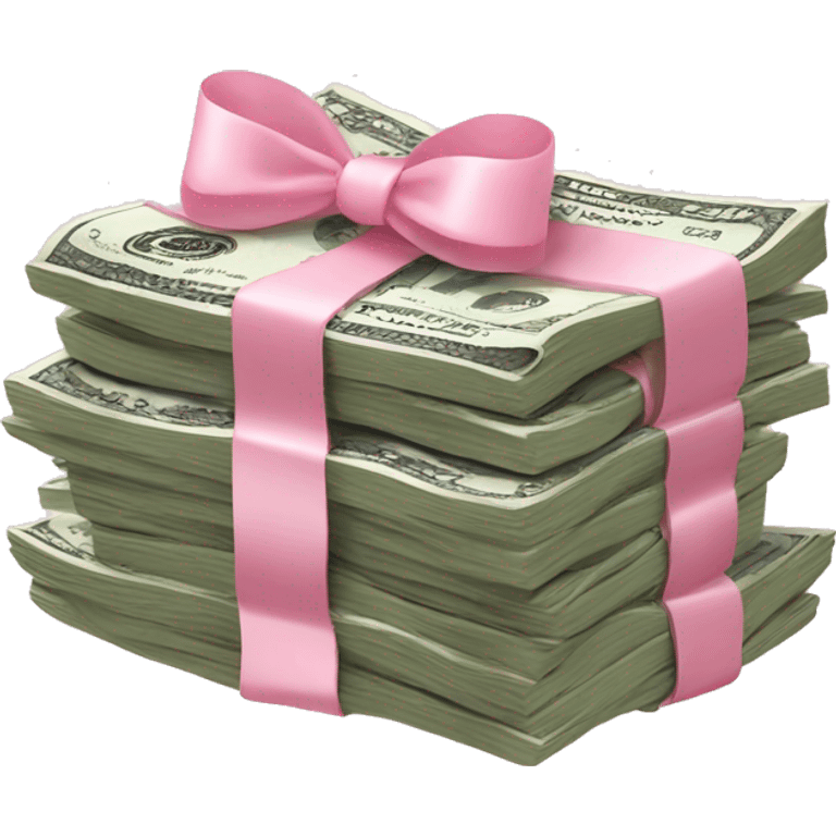 stack of money with baby pink bow emoji