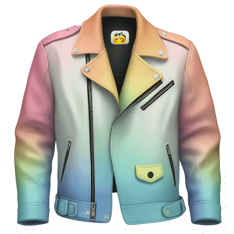 Realistic isolated pastel ombre open fashion leather jacket.. emoji