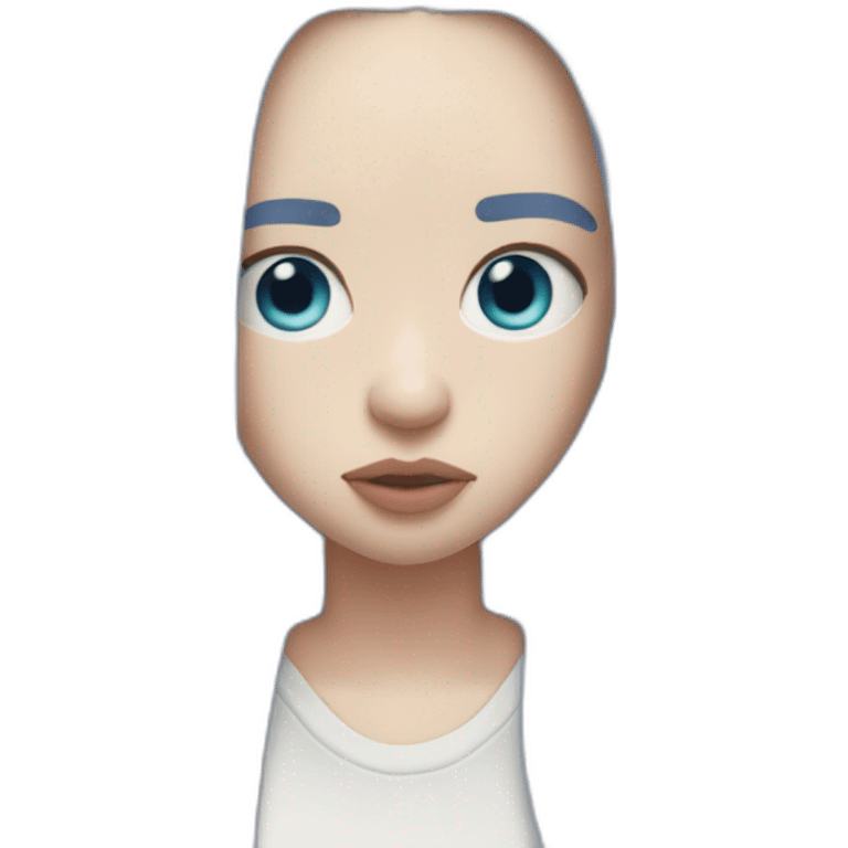 Billie eilish chanteuse cheveux bleu yeux bleu emoji