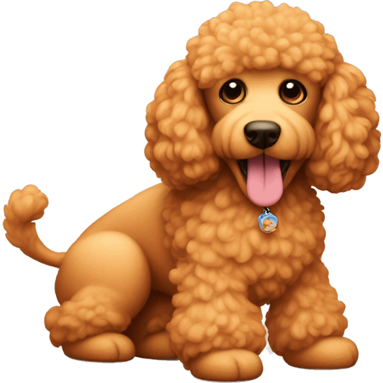 Apricot poodle with lion toy emoji