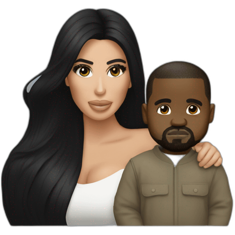 kim kardashian holding midget kanye emoji