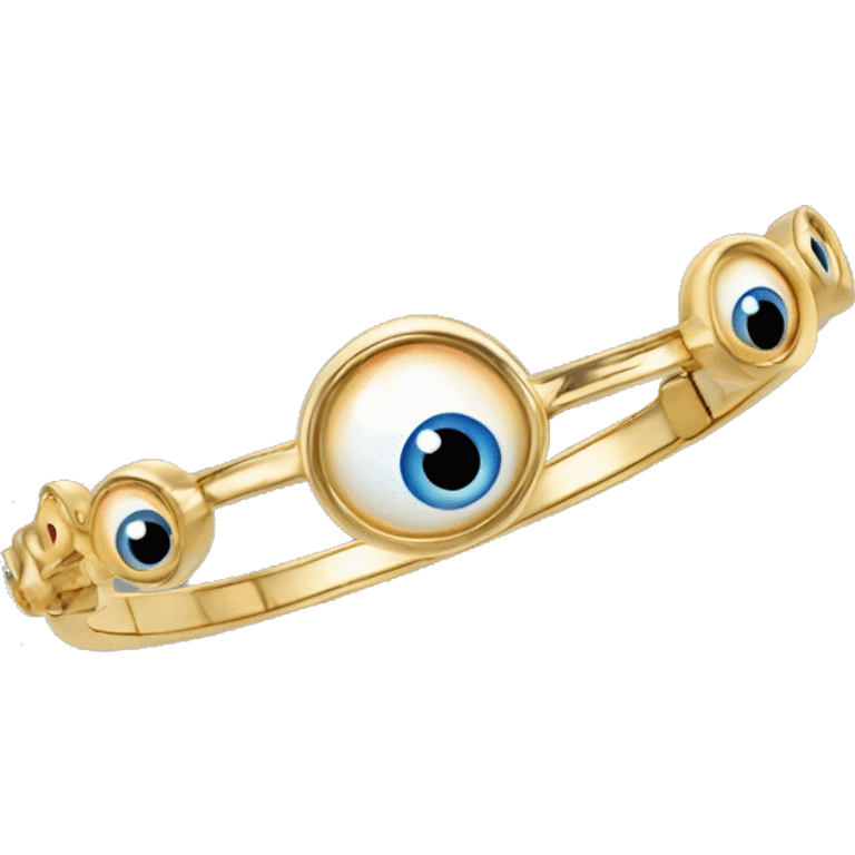 very thin gold bangle ring studded with eyeballs emoji