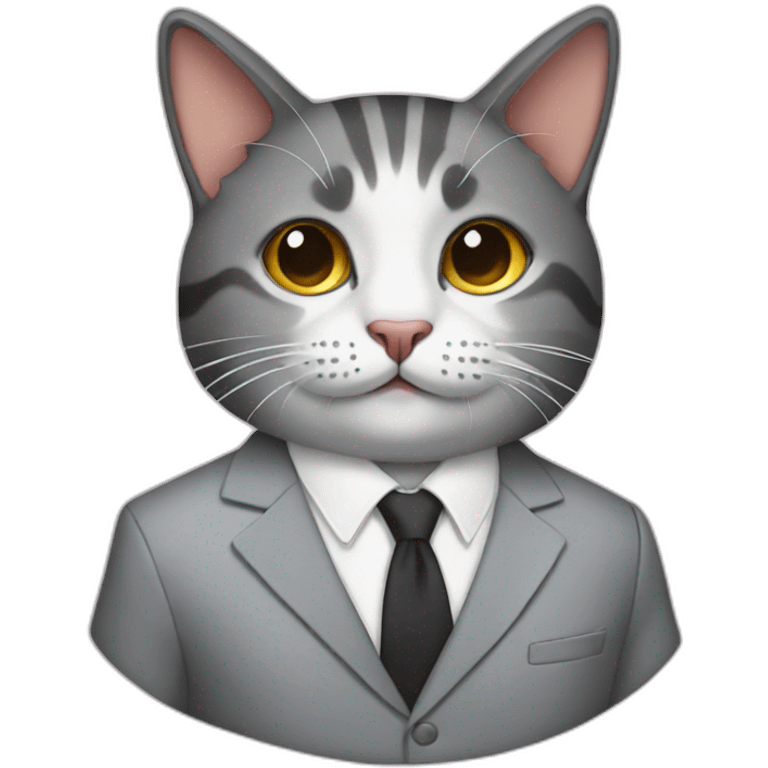 Cat with a suit emoji