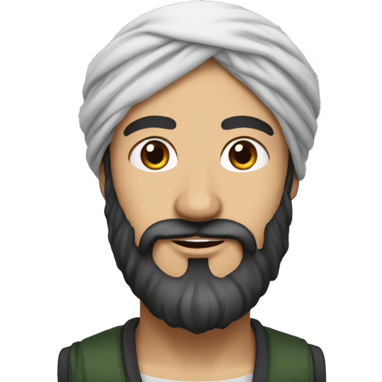 muslim white man wearing turban with black beard emoji