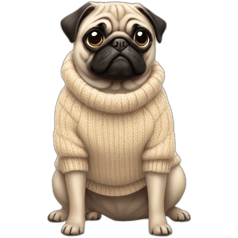 Pug in sweater  emoji