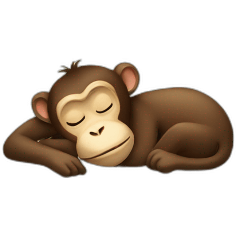 Monkey sleeping in bed emoji