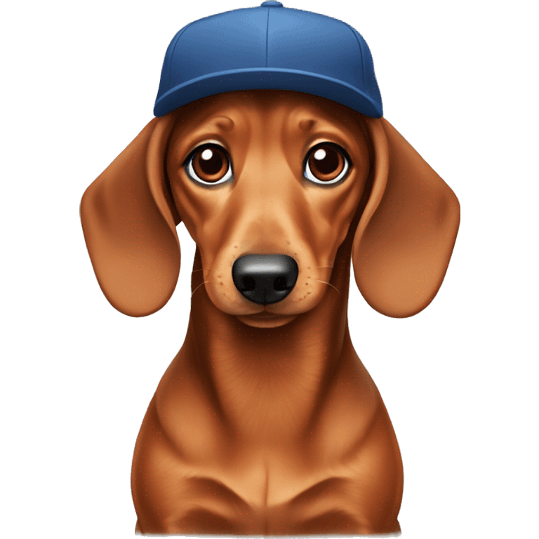 Dachshund with a cap emoji