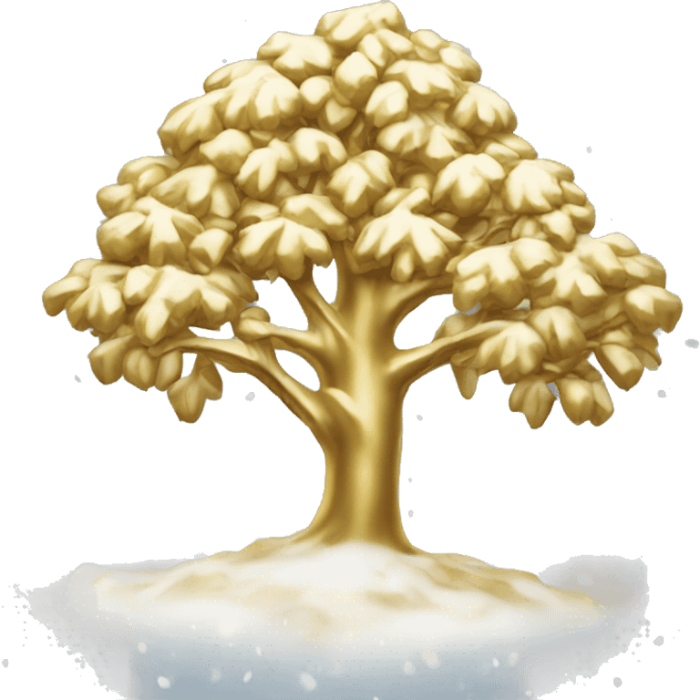 A snowy gold tree  emoji