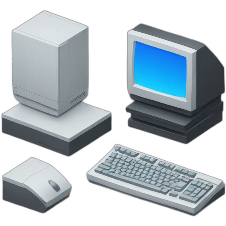 Isometric computer emoji