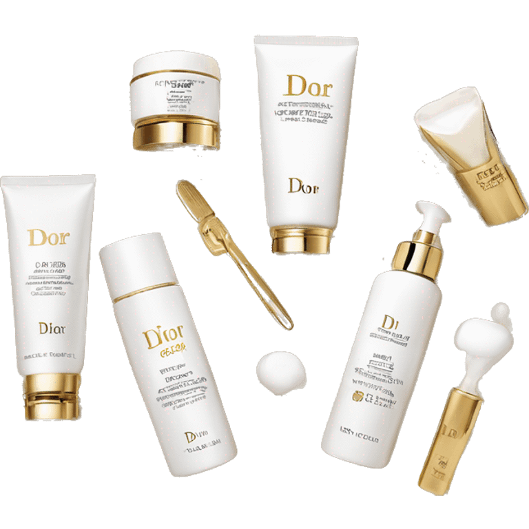 Dior white and gold skin care Kit emoji