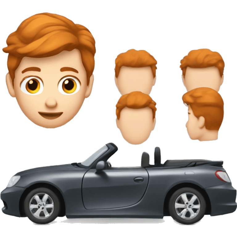 Junge mit roten Haaren Sitz in einem Cabrio  emoji