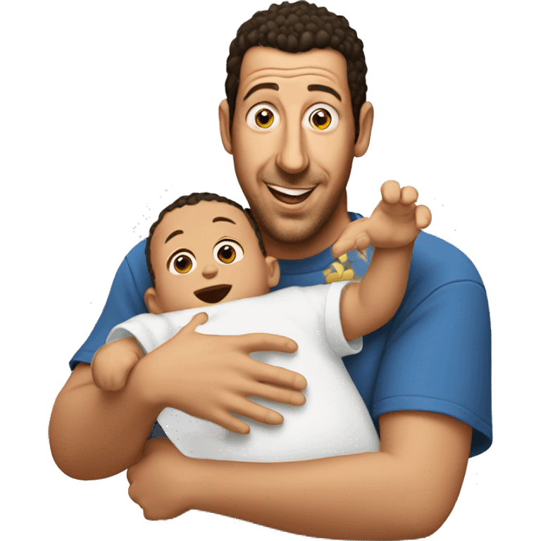 Adam Sandler with a baby emoji