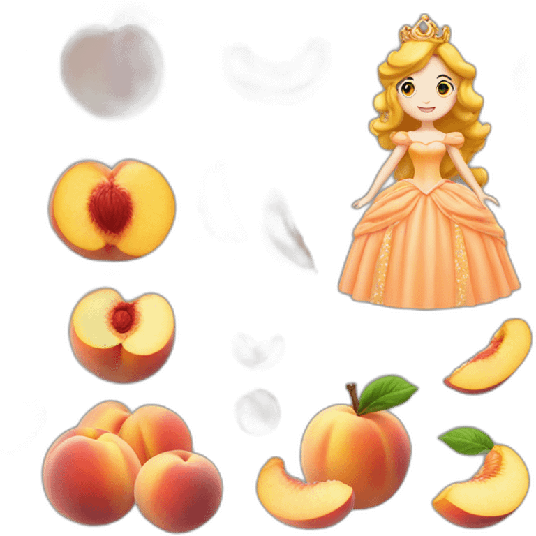 Peach princesse tout le crop emoji