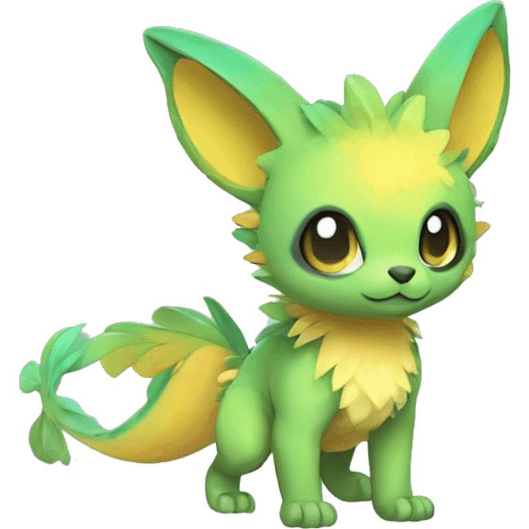 Cute cool colorful fantasy animal hybrid Fakemon full body emoji