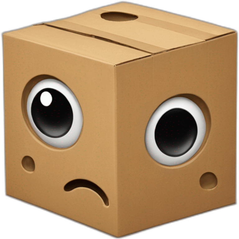 A box with holes as eyes emoji