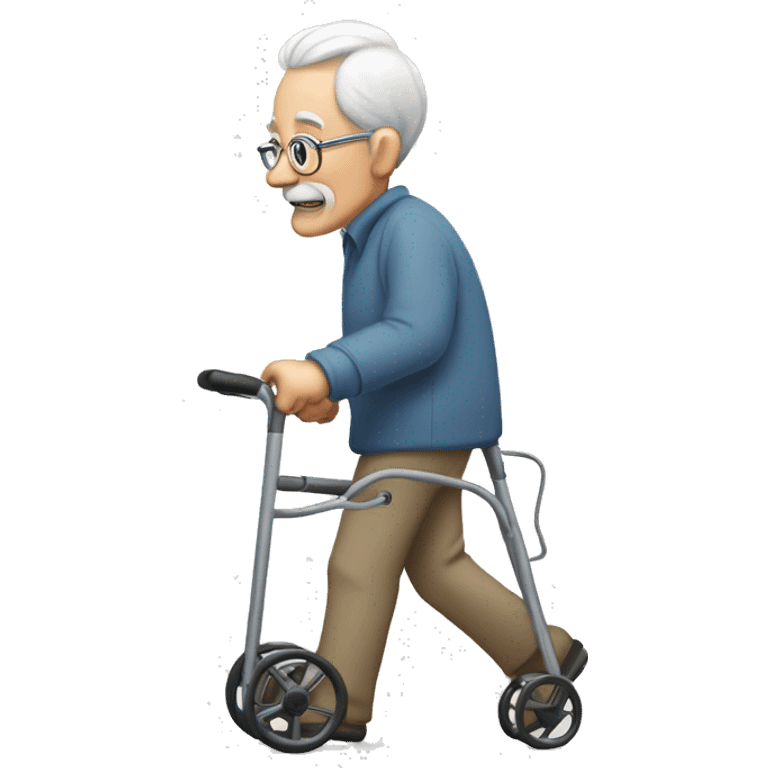 Old Man walking with rollator emoji