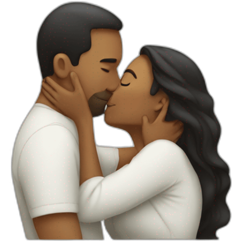 Man kissing woman emoji