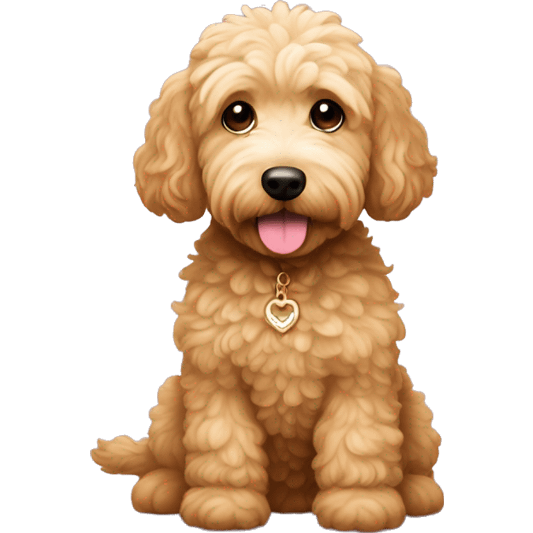 a golden doodle with a coquette ྀིྀི  emoji