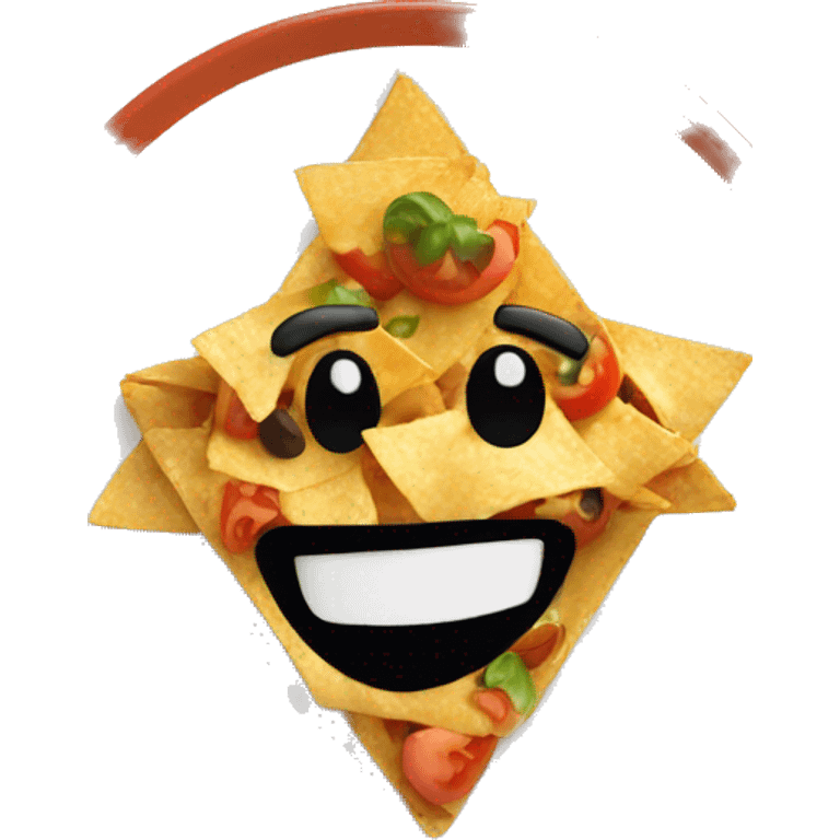 Smiling Supreme nachos on a plate emoji