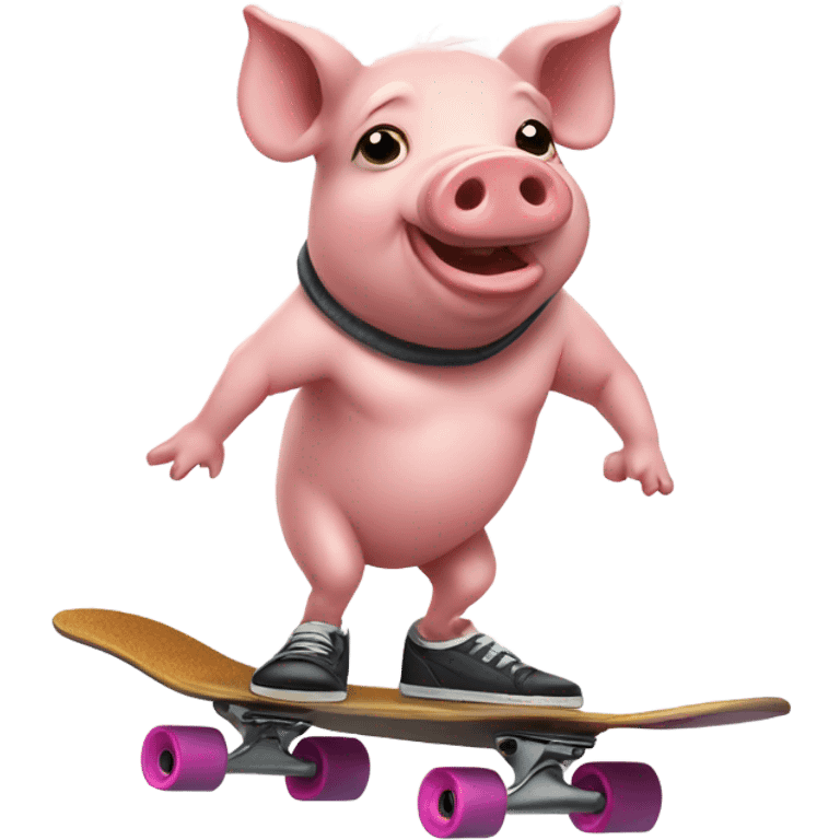 Pig on a skateboard  emoji