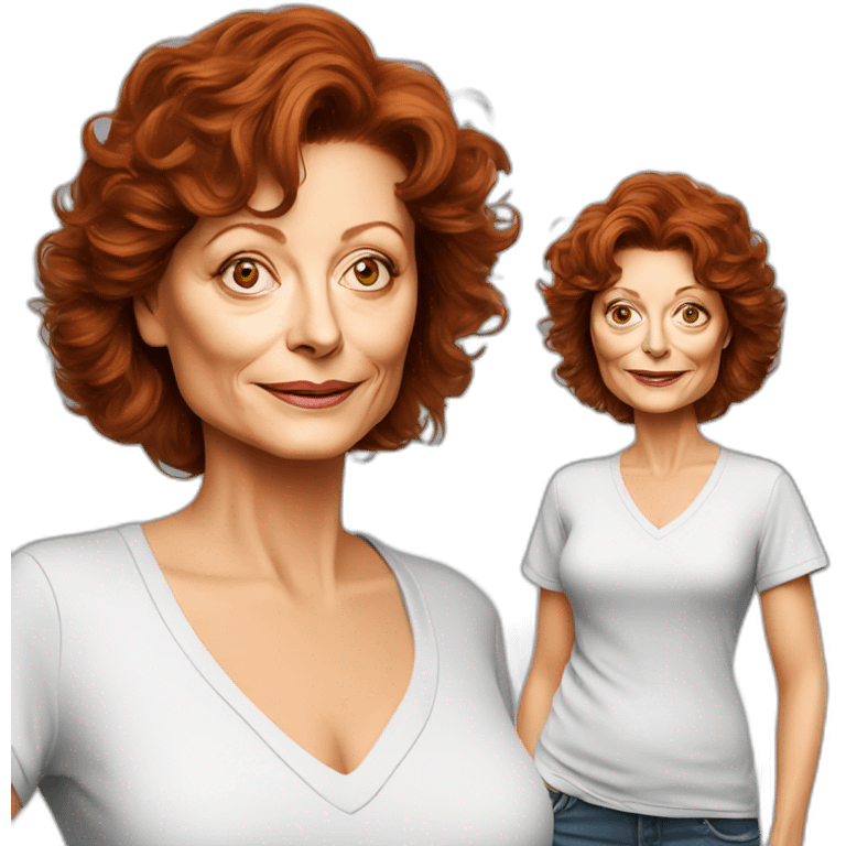 actor susan sarandon cartoon wearing tee emoji