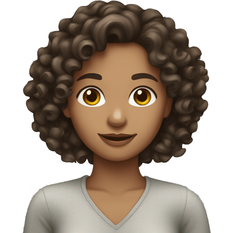 Curly brunette girl emoji