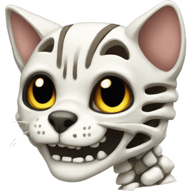 Skeleton cat emoji