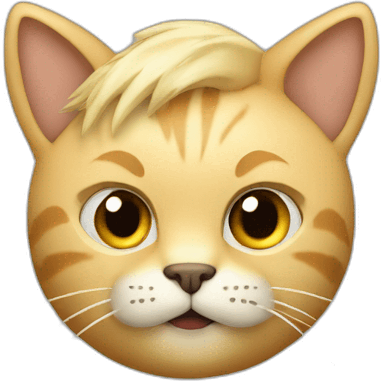 1 man, cat's head, blonde hair, artificial animal ears emoji