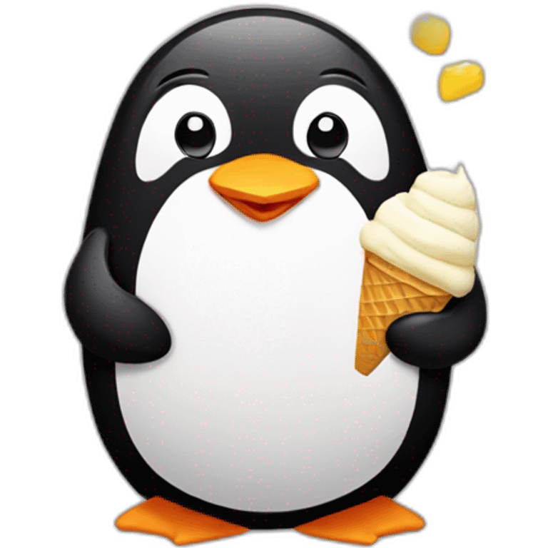 penguin eating ice cream emoji